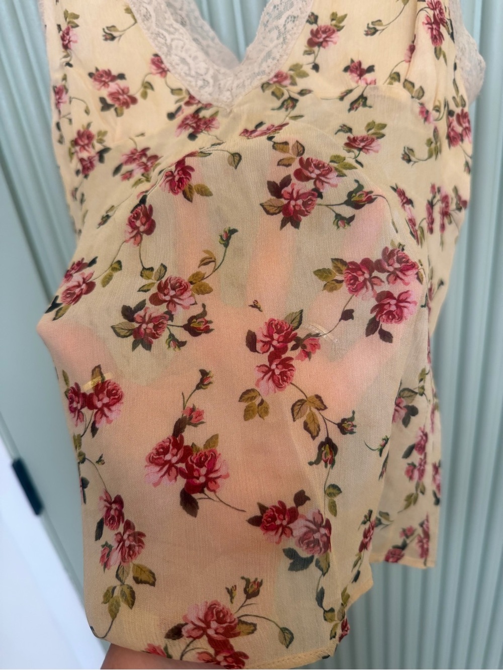 Zara Terez Cream Floral Lace-Trim Tank Top - Picture 2 of 5
